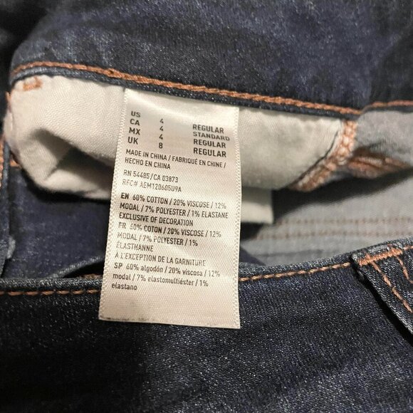 American Eagle Super Stretch Denim Jeans Size 4 Distressed - Picture 9 of 14